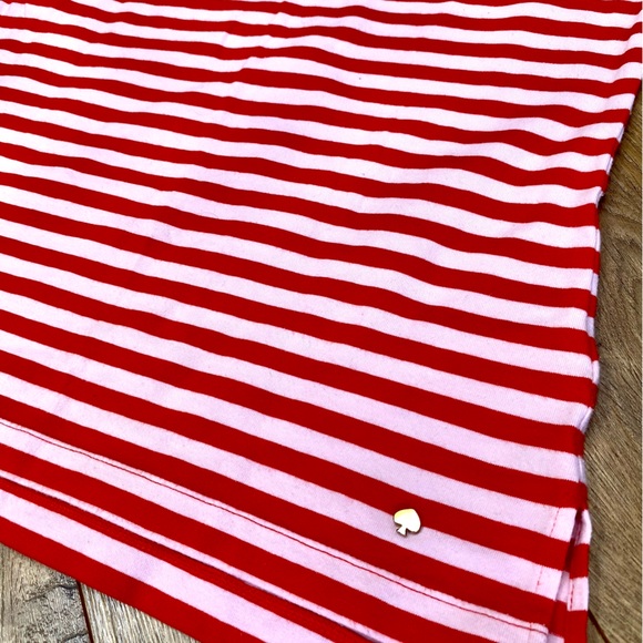 KATE SPADE Red & Pink Striped 3/4 Sleeve Tee - Picture 5 of 9